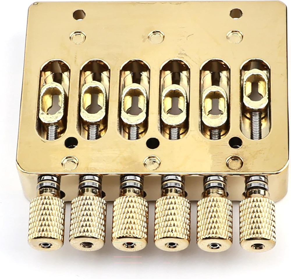Gold 6 String Headless Guitar Fixed Bridge System Set