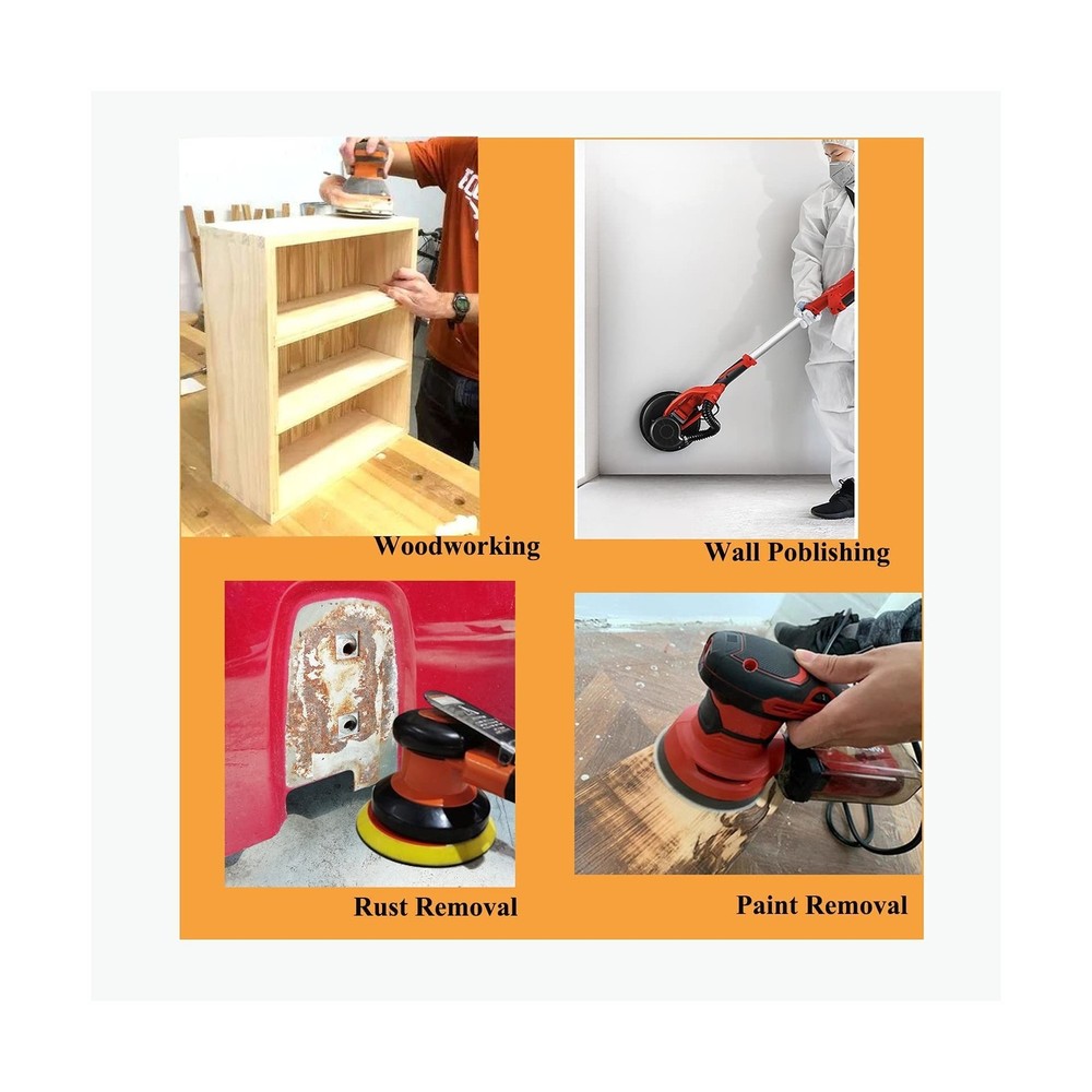 40 Pcs 7-Inch 60 Grit Hook and Loop Sanding Discs Sandpaper for Random Orbit ...