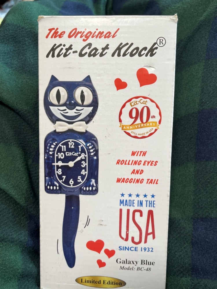 Kit-Cat Klock Clock, Customized Galaxy Blue and Gold