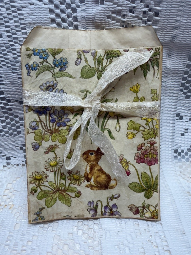5 Easter Decoupaged Glassine Bags