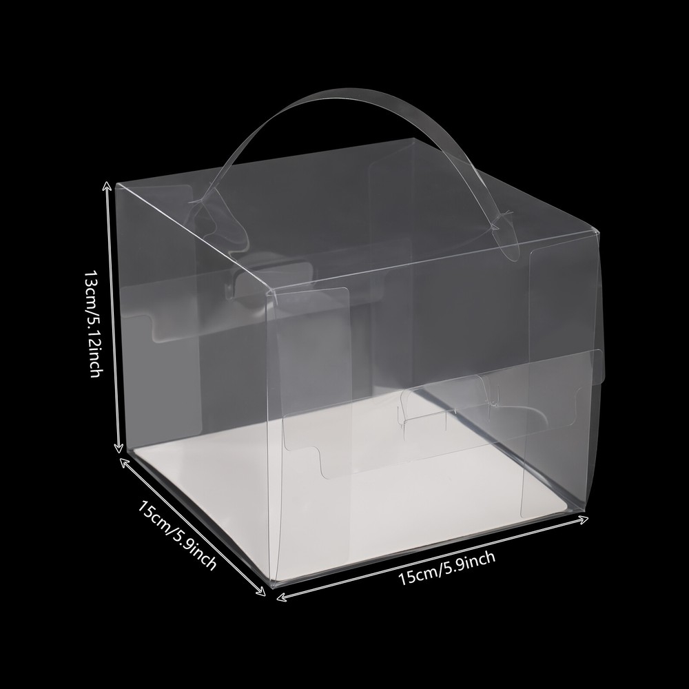 50Pcs Clear Cake Box Cake Display Boxes Cake Display Boxes 5.91*5.91*5.12 in