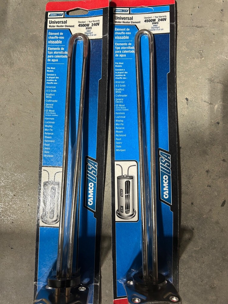 2- NEW CAMCO 04603 FLANGED 240V 4500 WATT BOLT ON WATER HEATER ELEMENT 6840524