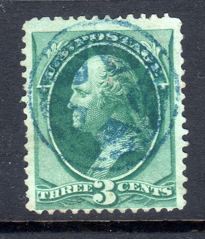 Sc# 184 3c 1879 issue Blue negative star in circle fine
