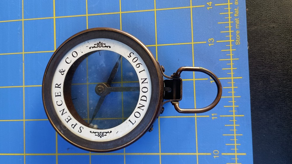 Captain's Cabin Compass in Wood Box Replica Map Reader Compass with Magnifier