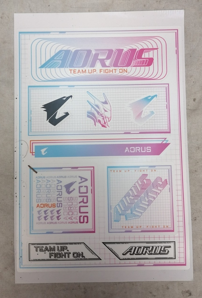 GIGABYTE AORUS Sticker Sheet - White