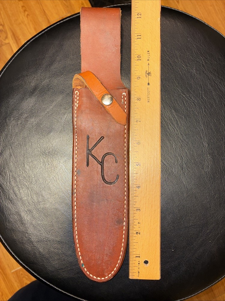 Custom Knife Leather Sheath Only KC Chiefs Royals Initials ~8” Blade