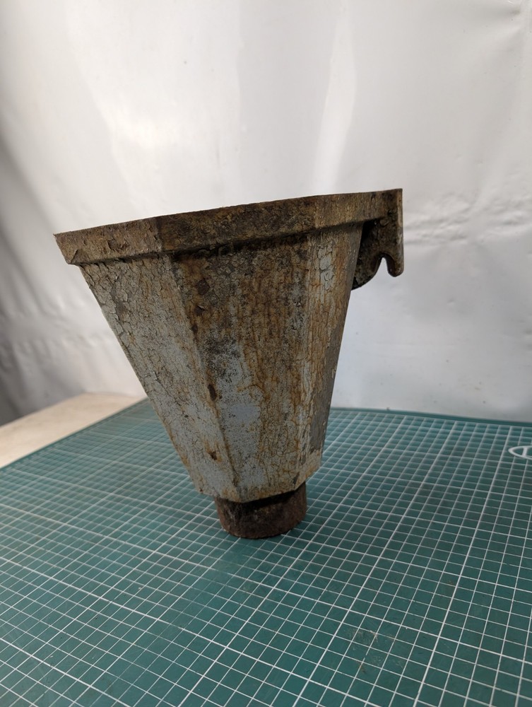 Vintage Cast Iron Gutter Rain Water Hopper / Planter Angular