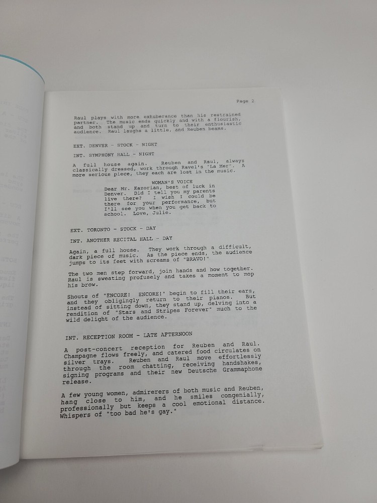 DEAR PROFESSOR / J. G. Arata 1990's Unproduced Screenplay movie script