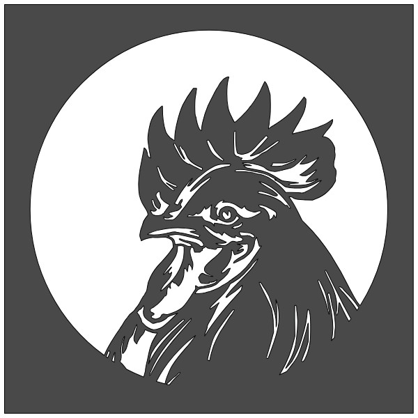 8"x8" Clear Plastic Stencil - Rooster (SR292)
