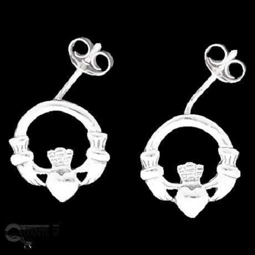 Sterling Silver Claddagh Post Stud Earrings