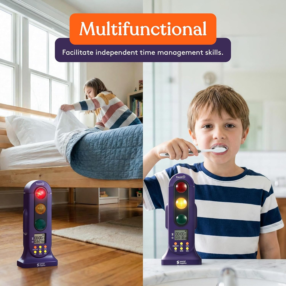 Stoplight Audio Visual Timer for Kids with Lights and Stopwatch Home Classroom