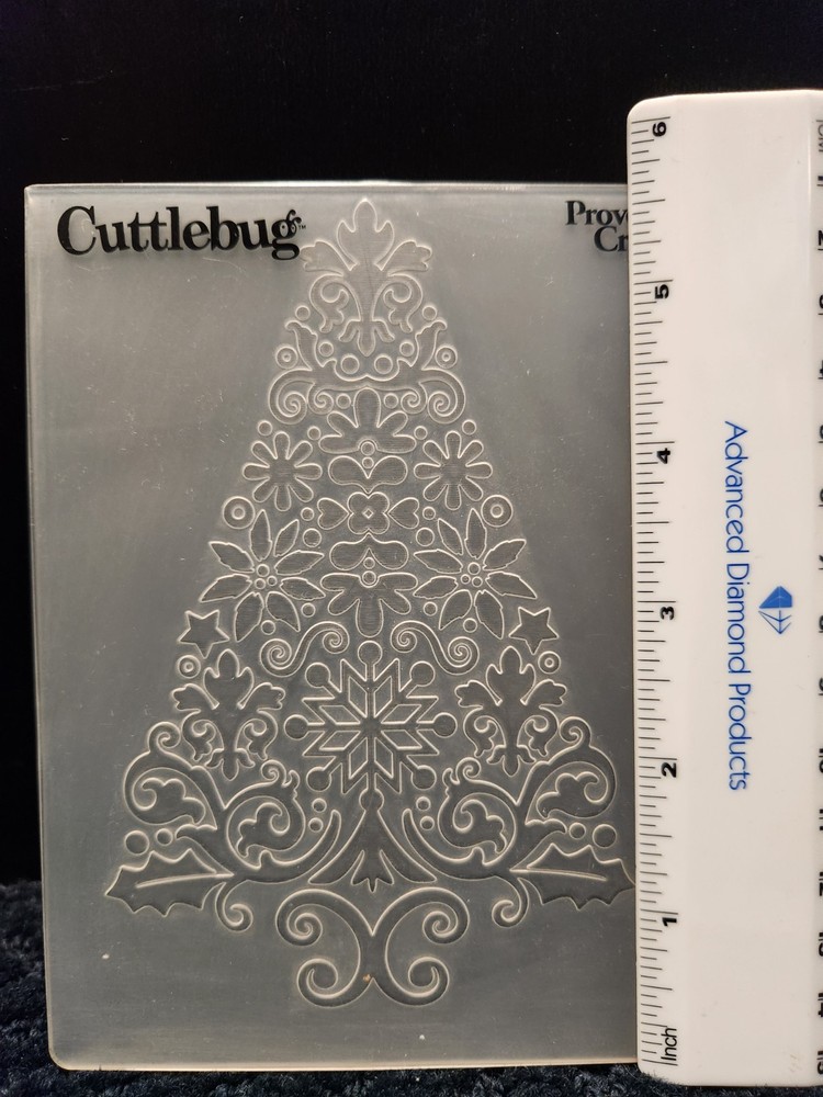 Cuttlebug BEAUTIFUL CHRISTMAS TREE embossing folder Provo Craft holiday winter