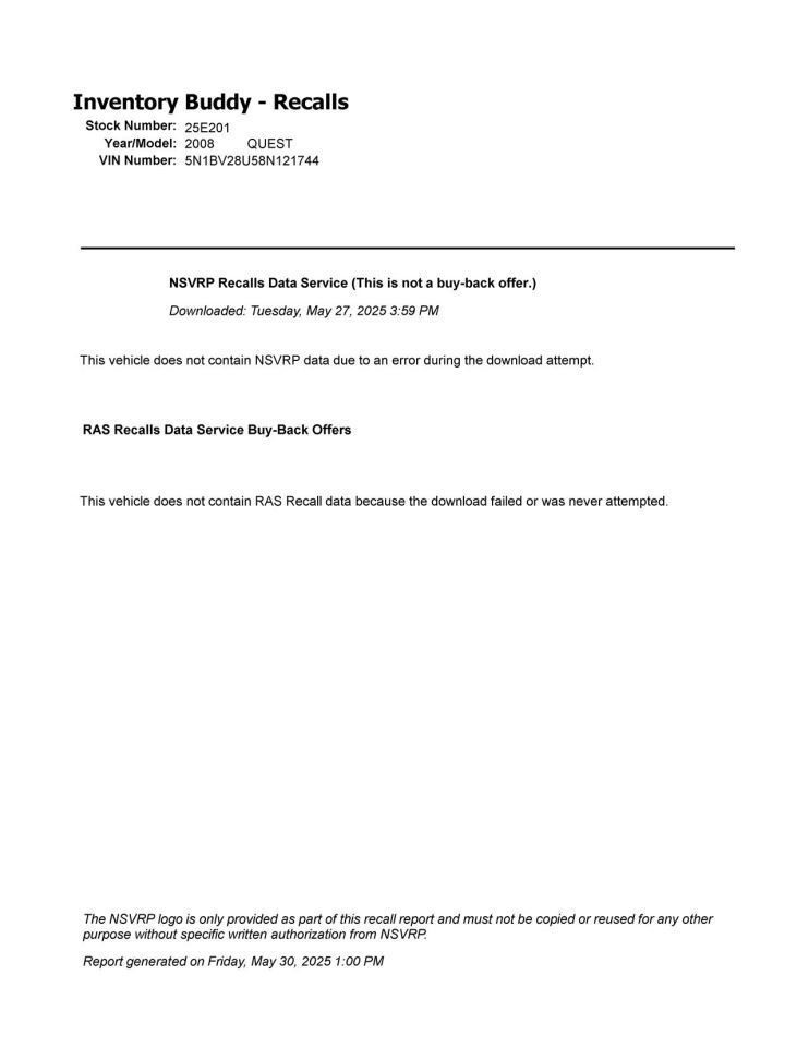 Engine ECM Electronic Control Module 5 Speed Fits 08-09 QUEST 237982