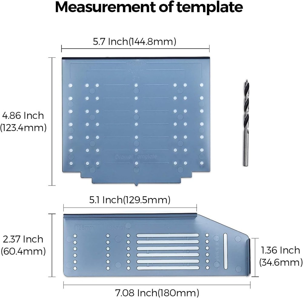 Versatile DIY Cabinet Door & Drawer Installation Template Kit for Knobs & Pulls