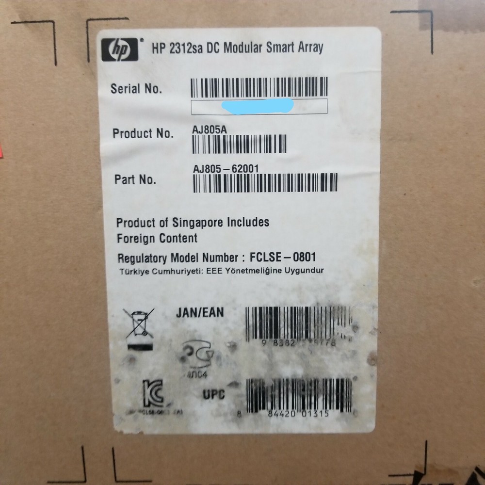 AJ805A, HP MSA2312sa DC Modular Smart Array NEW SEALED