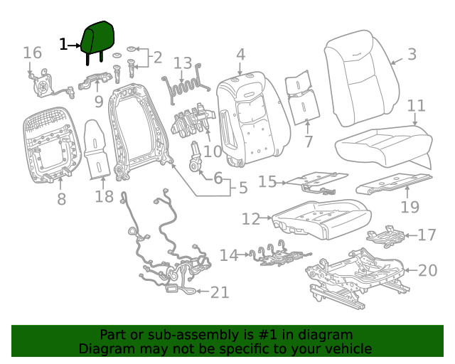Genuine GM Headrest 84910541