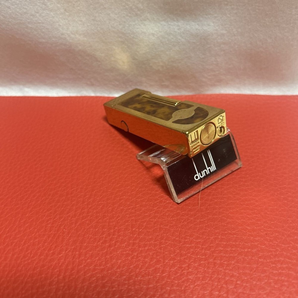 Overhauled Dunhill Rollagas lighter brown gold with box