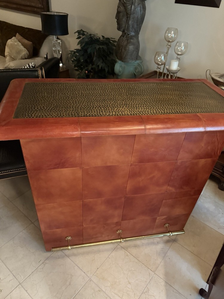 Leather And Brass Top bar