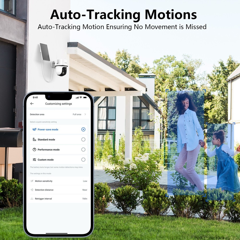 Wansview Dual-Lens Wireless Solar Security Camera 360°PTZ 2K Human Detection