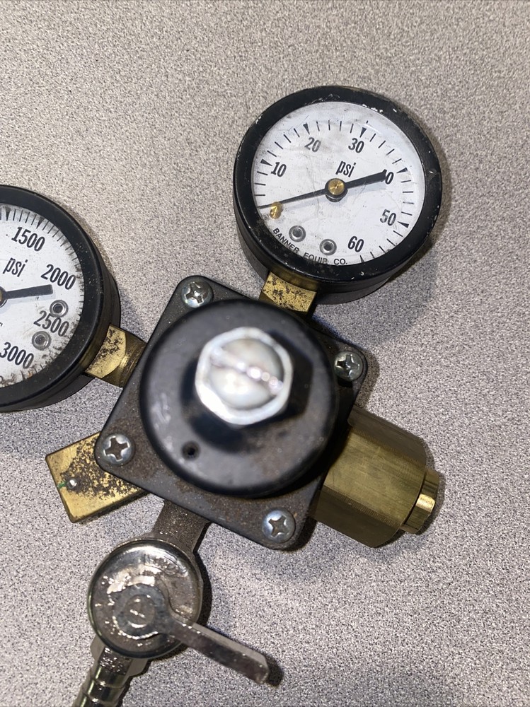 Vintage Cornelius Co2 Regulator With Banner Co. Gauges. Untested.