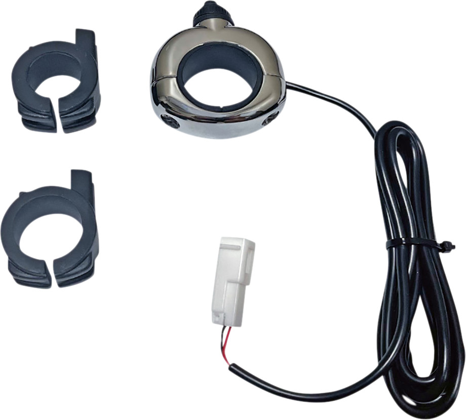 Custom Dynamics Auxiliary Handlebar Mounted On/Off Switch Chrome CD-AUX-UNV-C