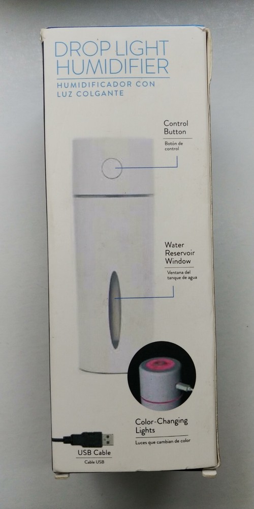 Treva Drop Light Humidifier Color Changing Lights Includes USB Cable