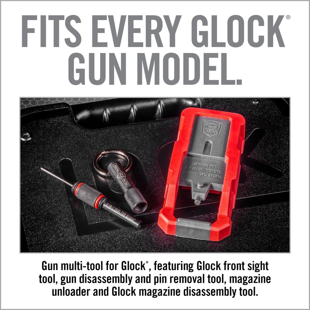 Real Avid Glock Armorer Tool Kit – 2 in 1 Multitool with Sight black, red
