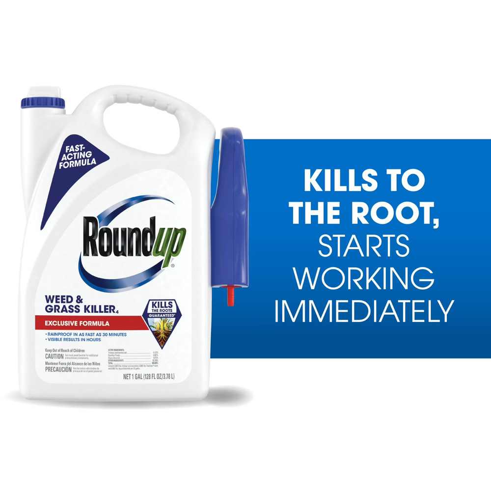 Roundup Weed and Grass Killer with Trigger Sprayer, Exclusive Formula - 1 Gal.