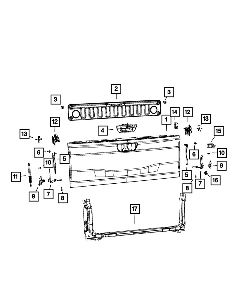 Genuine Mopar Tailgate Handle 7KJ40GW7AA