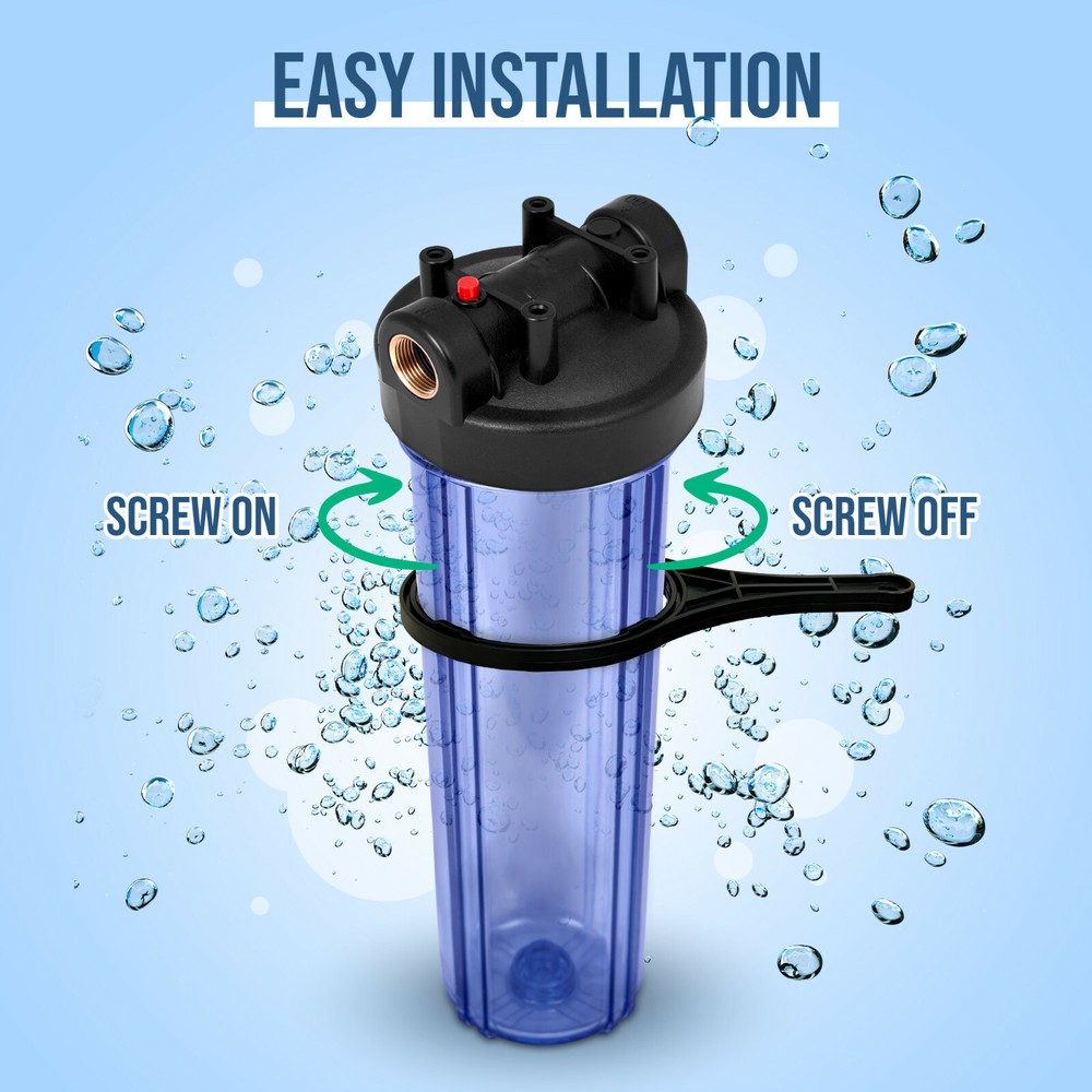 High Capacity Transparent Whole House Water Filter System & Granular Carbon