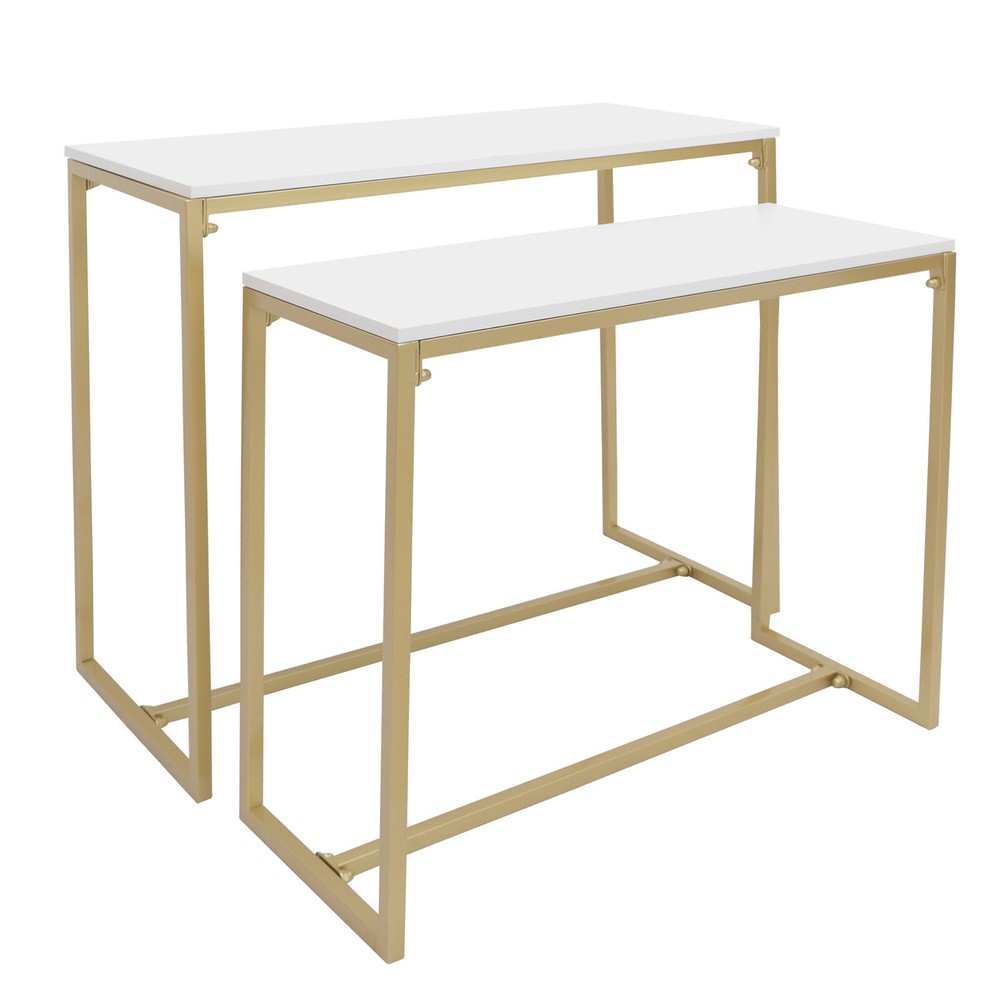 Metal Shoe Handbag Display Stand 2 Piece Nesting Table Stores Display Shelf