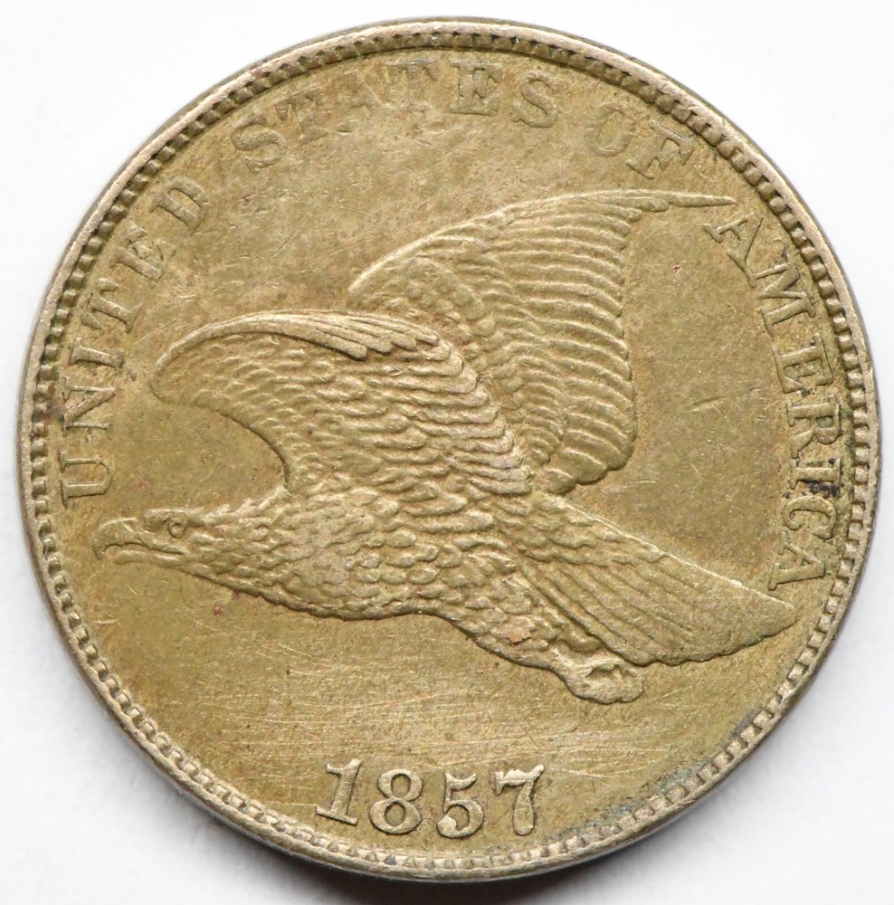 1857 flying eagle cent in a high grade