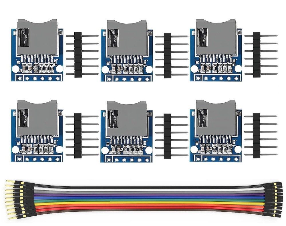 6 Pcs Micro SD TF Card Adapter Mini Reader Module 3.3V 6 Pin SPI Interface Co...