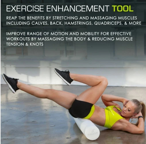 ProsourceFit Flex Foam Roller White 36" or 6" – High Density Muscle Massage Exer