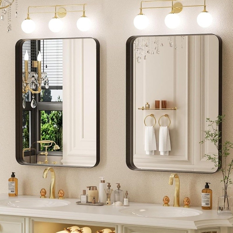 Rectangular Flat Frame Mirror Anti-Oxidation Coating Versatile Wall Mount Decor