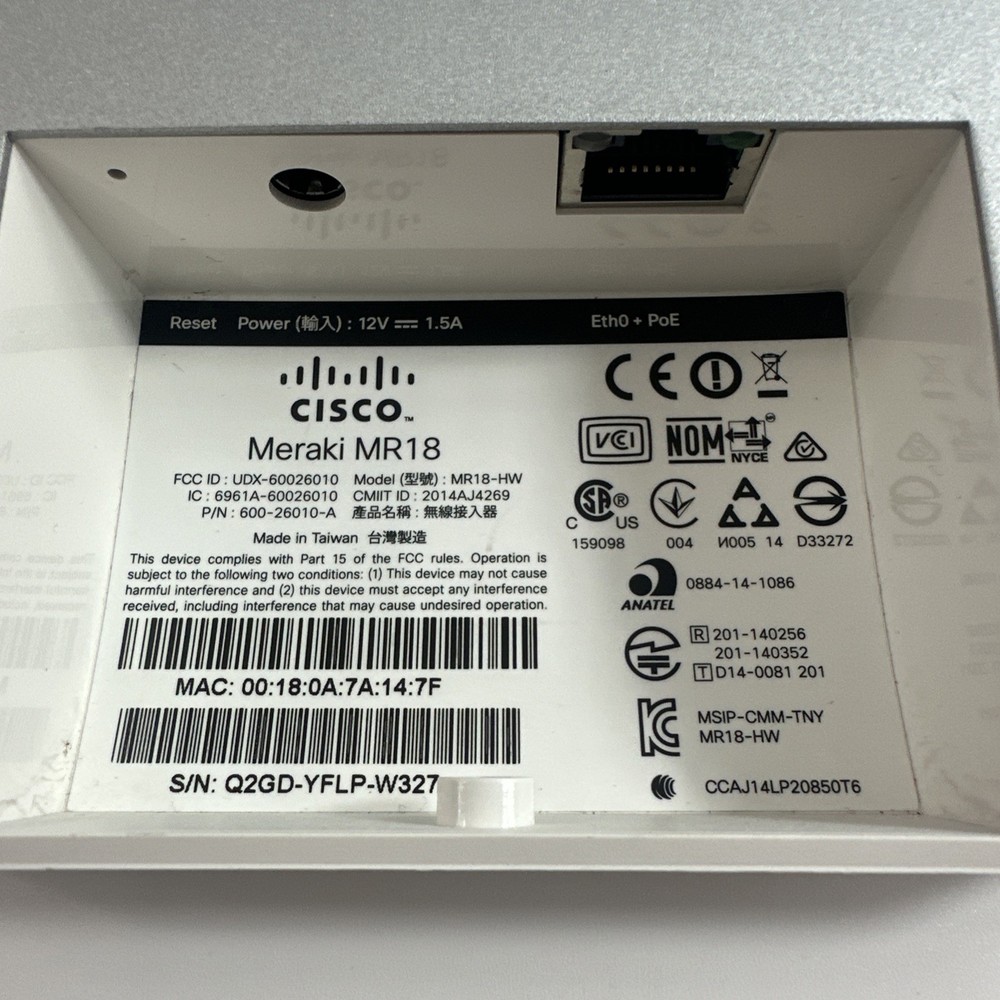 Cisco Meraki MR18-HW Wireless router