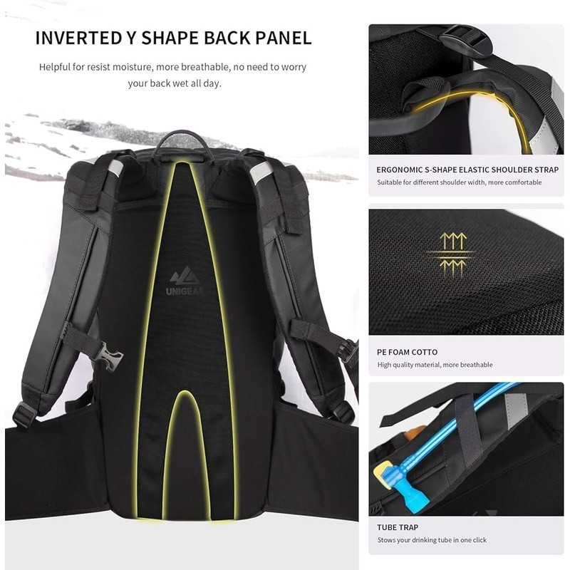 Ski Backpack Hydration System 22L Water Resistant Ergonomic Design Ski Gear New