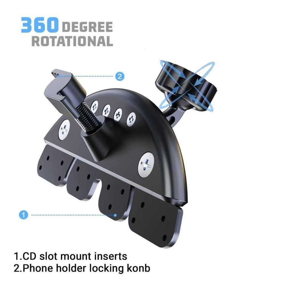 For CarPlay Compatible CD Slot Mount Adjustable View Angle Low Profile