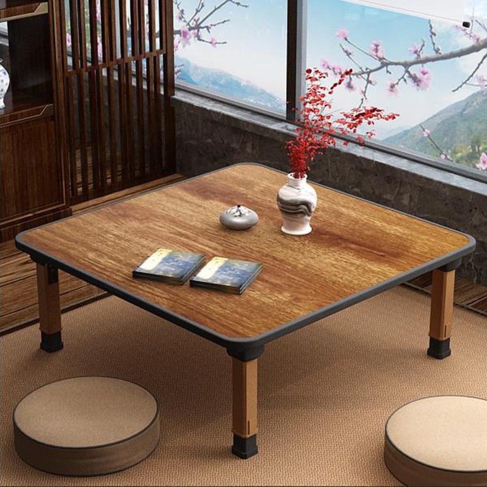 Japanese Foldable Coffee Table, Portable Low Tea Table Wooden Folding Dining ...