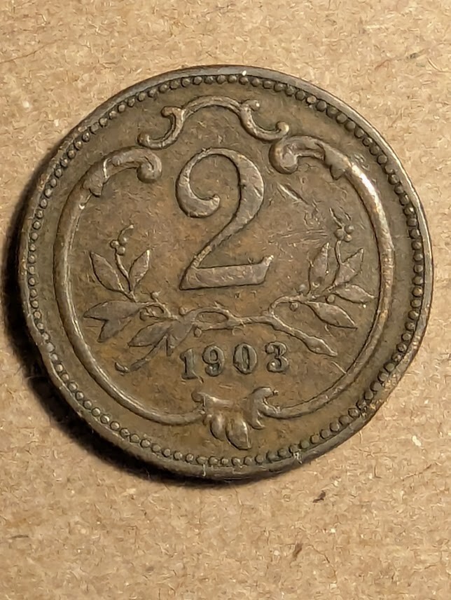 1903 Austria 2 Heller