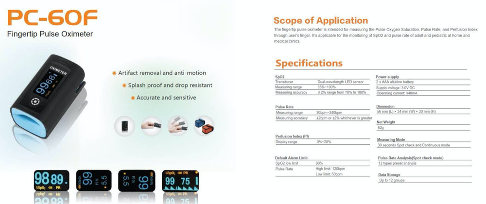 PC60FW Fingertip Pulse Oximeter Bluetooth Original
