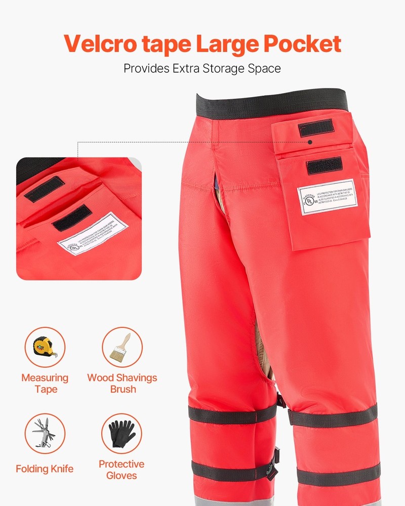 Chainsaw Chaps Wrap;Class D;8 Layers Wrap Style Chainsaw Pants w/Adjustable Belt