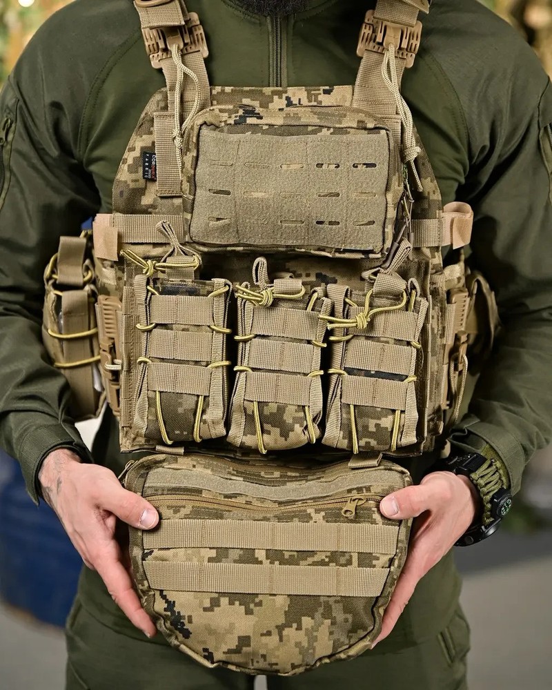 Plate carrier with 4 quick-release points frion pixel💛💙