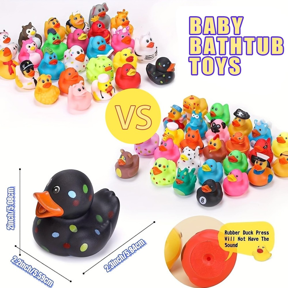 LINICE 30 Pcs Rubber Ducks, Random Assortment Ducks Bulk, Small, Multicolor