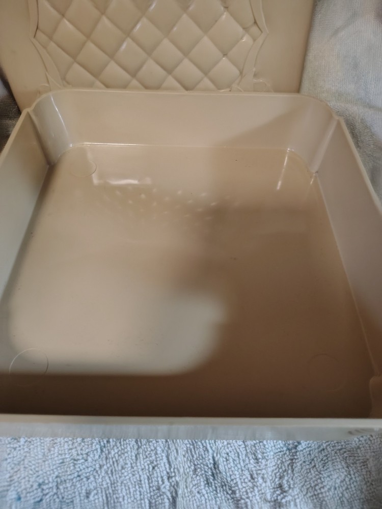 Superlon Vintage Plastic Vanity Sewing Box Light Beige