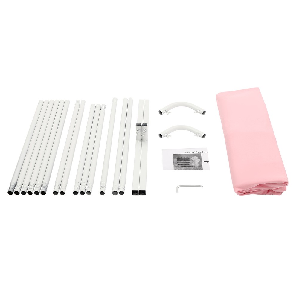1.5*2m Wedding Backdrop Stand White, Pink Frame for Ceremony Decorations