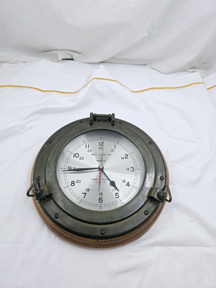 Vintage Bell Clock  Ship's Clock Porthole Clock 13 In