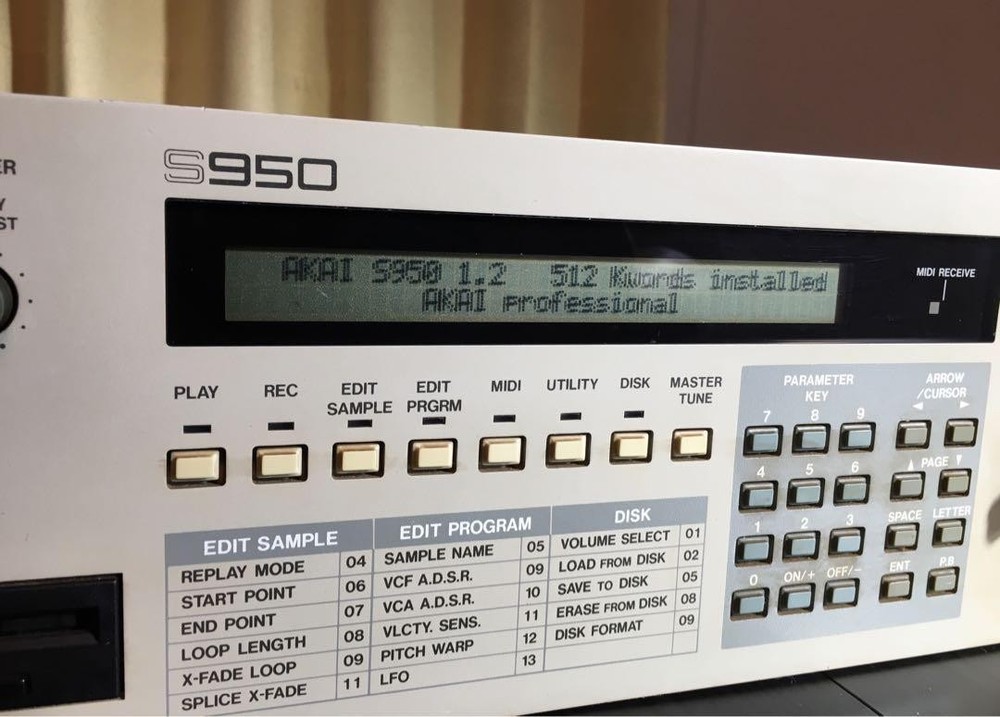 Vintage Akai S 950 Sampler With Power Cable Operation Confirmed