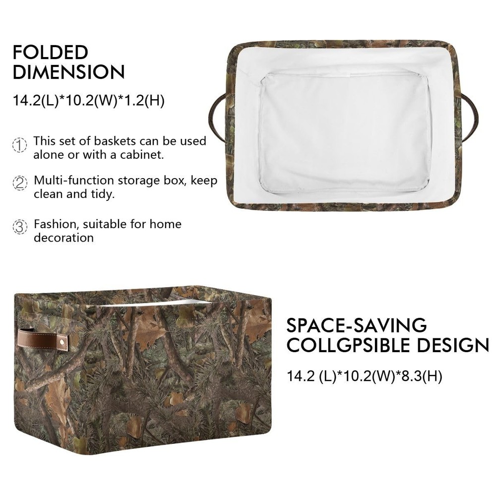 Camouflage Rectangular Storage Basket Organizer Bin for Clothes Gifts Home