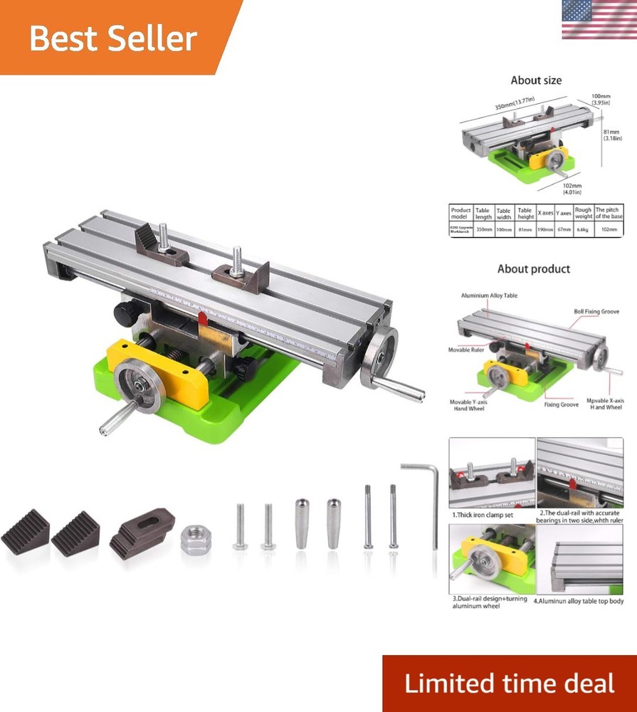 Compact Aluminum Multifunctional Milling Worktable for Precision Drilling Tasks
